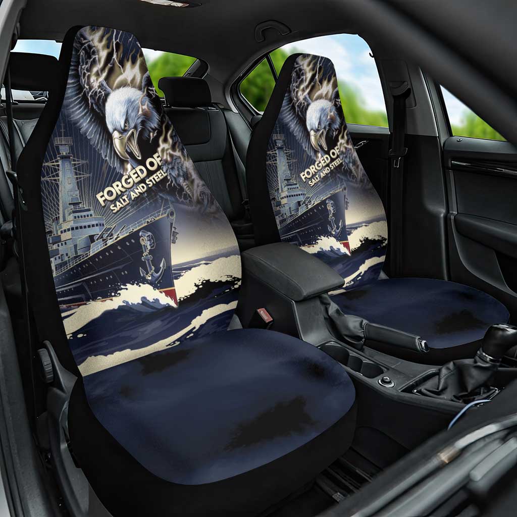 Navy Veteran 250th Anniversary Car Seat Cover Forged Of Salt And Steel - Wonder Print Shop