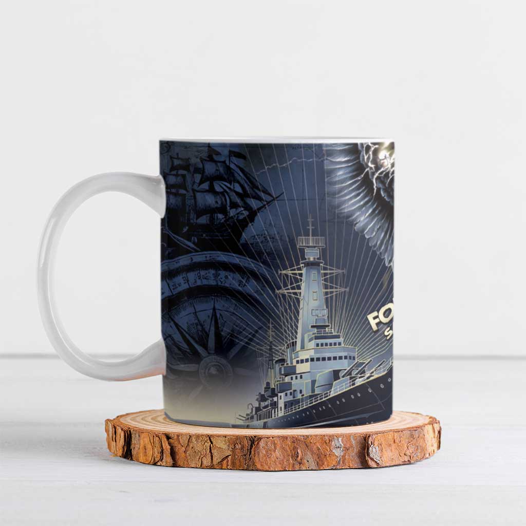 Navy Veteran 250th Anniversary Ceramic Mug Forged Of Salt And Steel - Wonder Print Shop