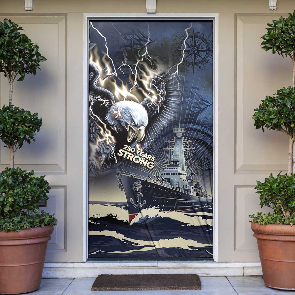 Navy Veteran 250th Anniversary Door Cover Forged Of Salt And Steel - Wonder Print Shop