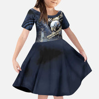 Navy Veteran 250th Anniversary Family Matching Off The Shoulder Long Sleeve Dress and Hawaiian Shirt Forged Of Salt And Steel - Wonder Print Shop