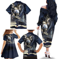 Navy Veteran 250th Anniversary Family Matching Off The Shoulder Long Sleeve Dress and Hawaiian Shirt Forged Of Salt And Steel - Wonder Print Shop