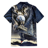 Navy Veteran 250th Anniversary Family Matching Off The Shoulder Long Sleeve Dress and Hawaiian Shirt Forged Of Salt And Steel - Wonder Print Shop