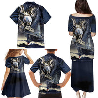 Navy Veteran 250th Anniversary Family Matching Puletasi and Hawaiian Shirt Forged Of Salt And Steel - Wonder Print Shop