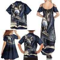 Navy Veteran 250th Anniversary Family Matching Summer Maxi Dress and Hawaiian Shirt Forged Of Salt And Steel - Wonder Print Shop