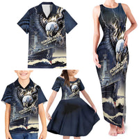 Navy Veteran 250th Anniversary Family Matching Tank Maxi Dress and Hawaiian Shirt Forged Of Salt And Steel - Wonder Print Shop