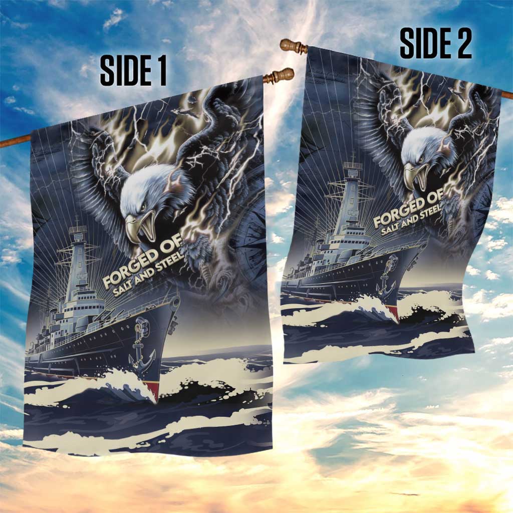 Navy Veteran 250th Anniversary Garden Flag Forged Of Salt And Steel - Wonder Print Shop