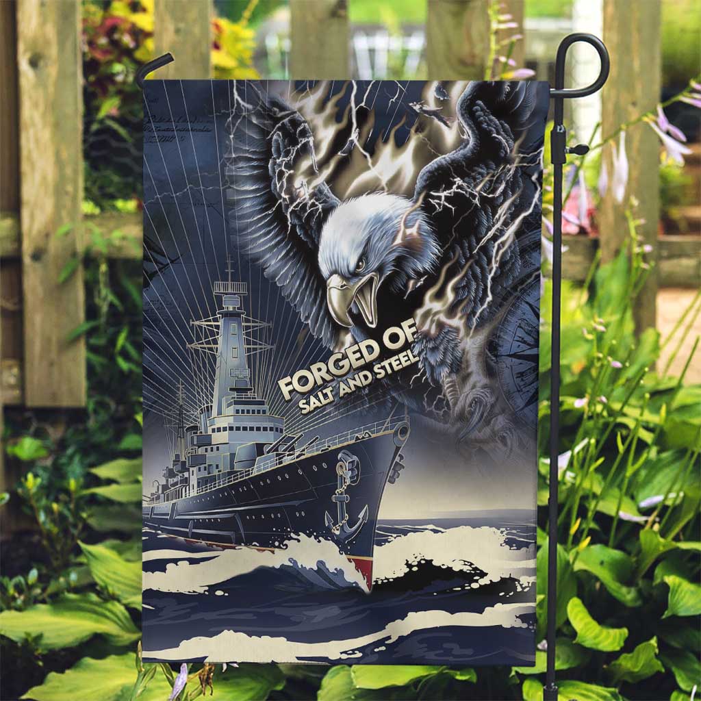 Navy Veteran 250th Anniversary Garden Flag Forged Of Salt And Steel - Wonder Print Shop