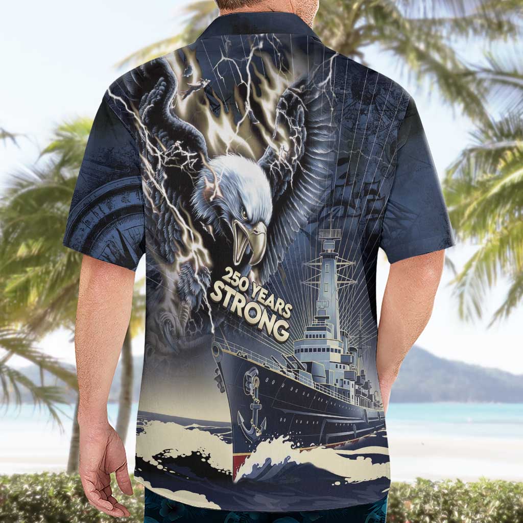 Navy Veteran 250th Anniversary Hawaiian Shirt Forged Of Salt And Steel - Wonder Print Shop