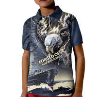 Navy Veteran 250th Anniversary Kid Polo Shirt Forged Of Salt And Steel - Wonder Print Shop