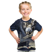 Navy Veteran 250th Anniversary Kid T Shirt Forged Of Salt And Steel - Wonder Print Shop