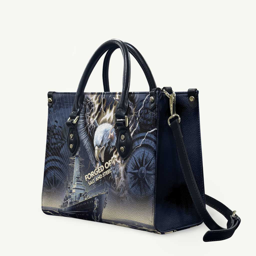 Navy Veteran 250th Anniversary Leather Bag Forged Of Salt And Steel - Wonder Print Shop