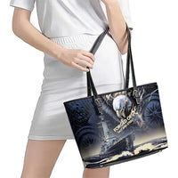 Navy Veteran 250th Anniversary Leather Tote Bag Forged Of Salt And Steel - Wonder Print Shop