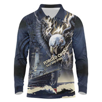 Navy Veteran 250th Anniversary Long Sleeve Polo Shirt Forged Of Salt And Steel - Wonder Print Shop