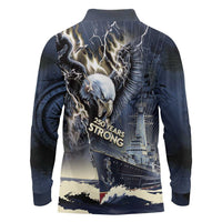 Navy Veteran 250th Anniversary Long Sleeve Polo Shirt Forged Of Salt And Steel - Wonder Print Shop