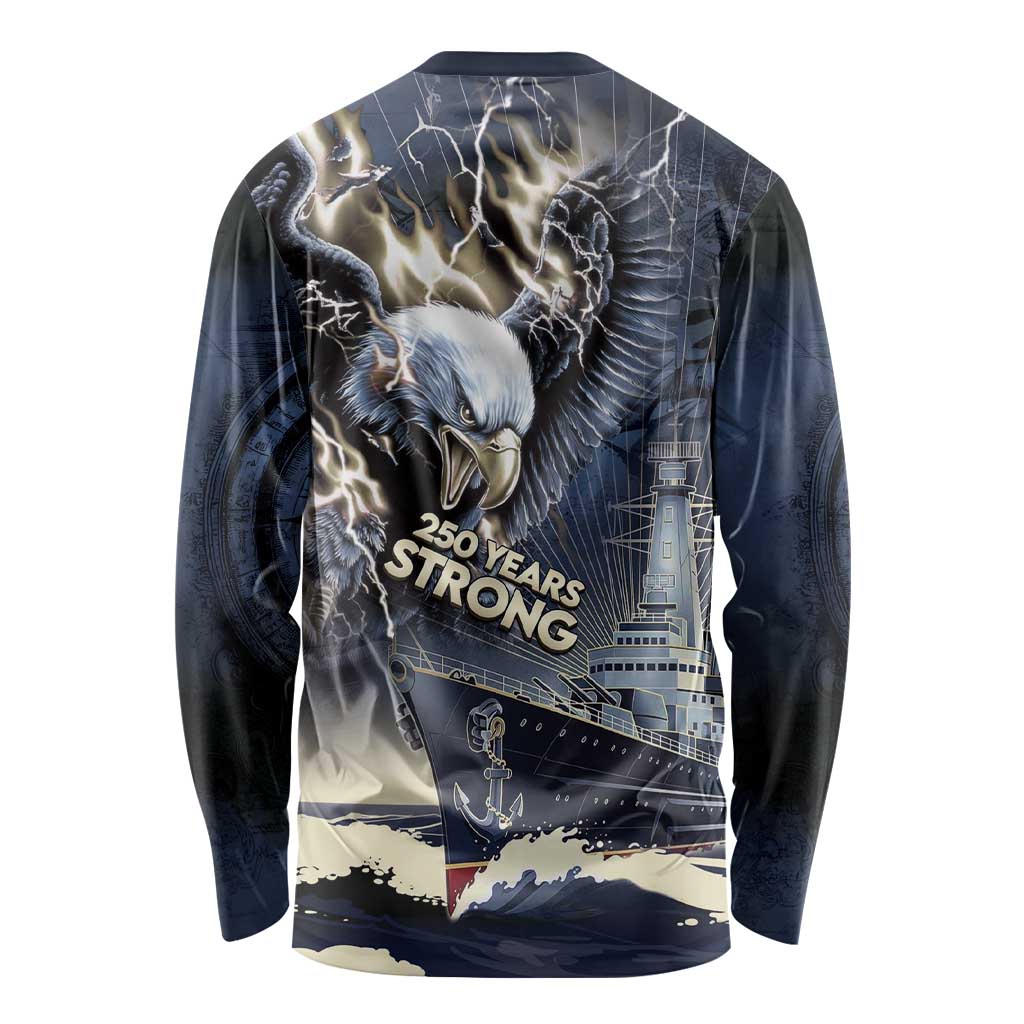 Navy Veteran 250th Anniversary Long Sleeve Shirt Forged Of Salt And Steel - Wonder Print Shop