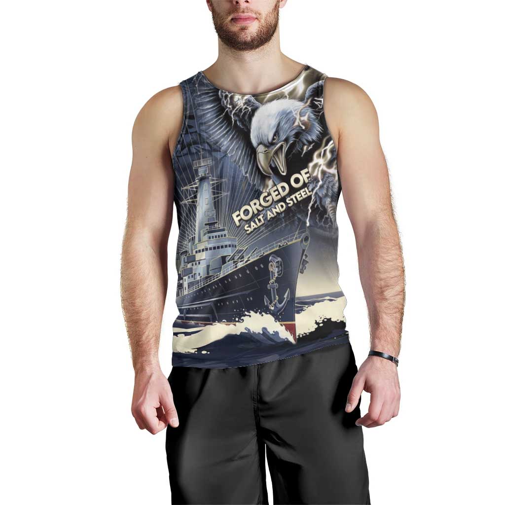 Navy Veteran 250th Anniversary Men Tank Top Forged Of Salt And Steel - Wonder Print Shop
