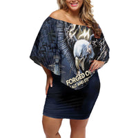 Navy Veteran 250th Anniversary Off Shoulder Short Dress Forged Of Salt And Steel - Wonder Print Shop