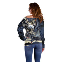 Navy Veteran 250th Anniversary Off Shoulder Sweater Forged Of Salt And Steel - Wonder Print Shop