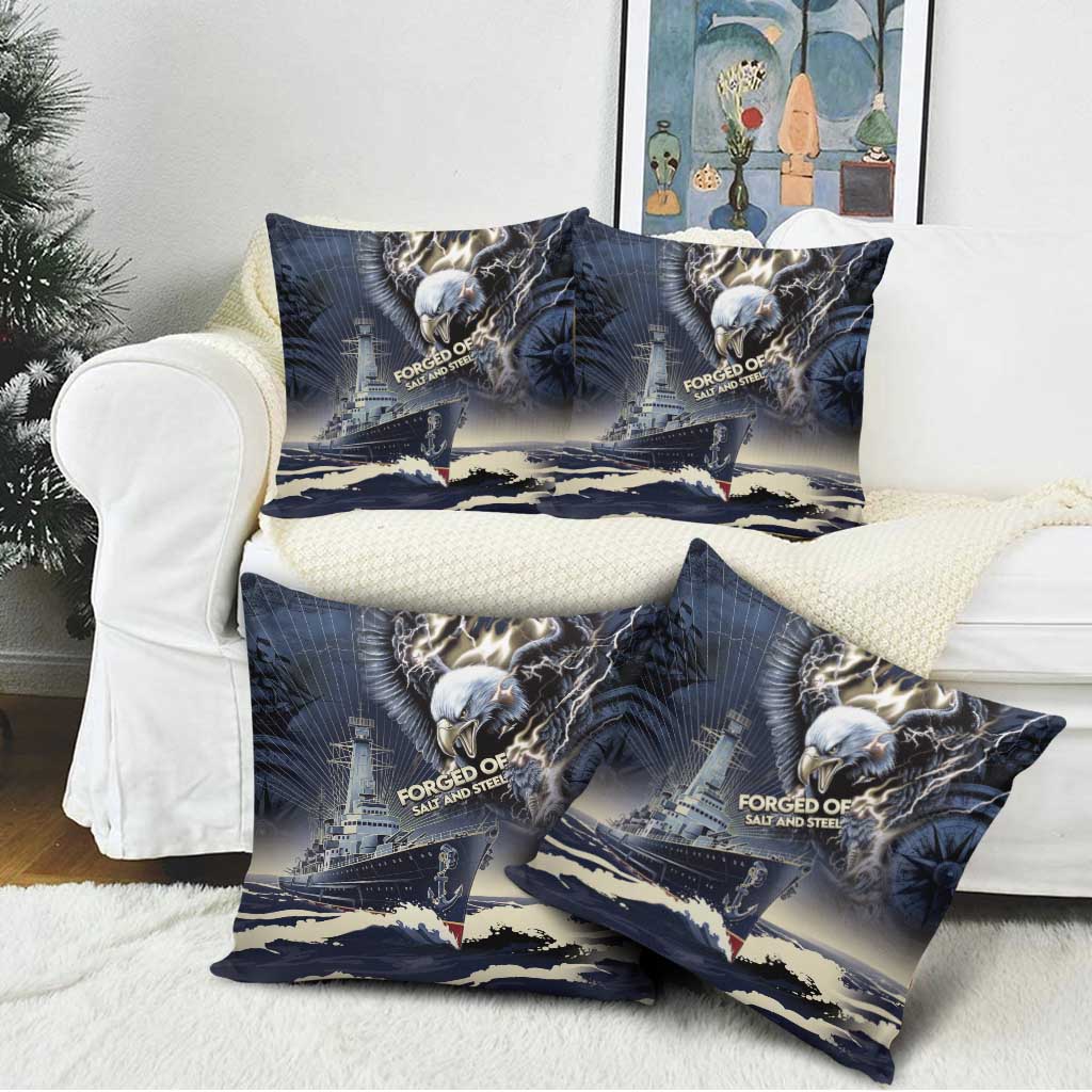 Navy Veteran 250th Anniversary Pillow Cover Forged Of Salt And Steel - Wonder Print Shop
