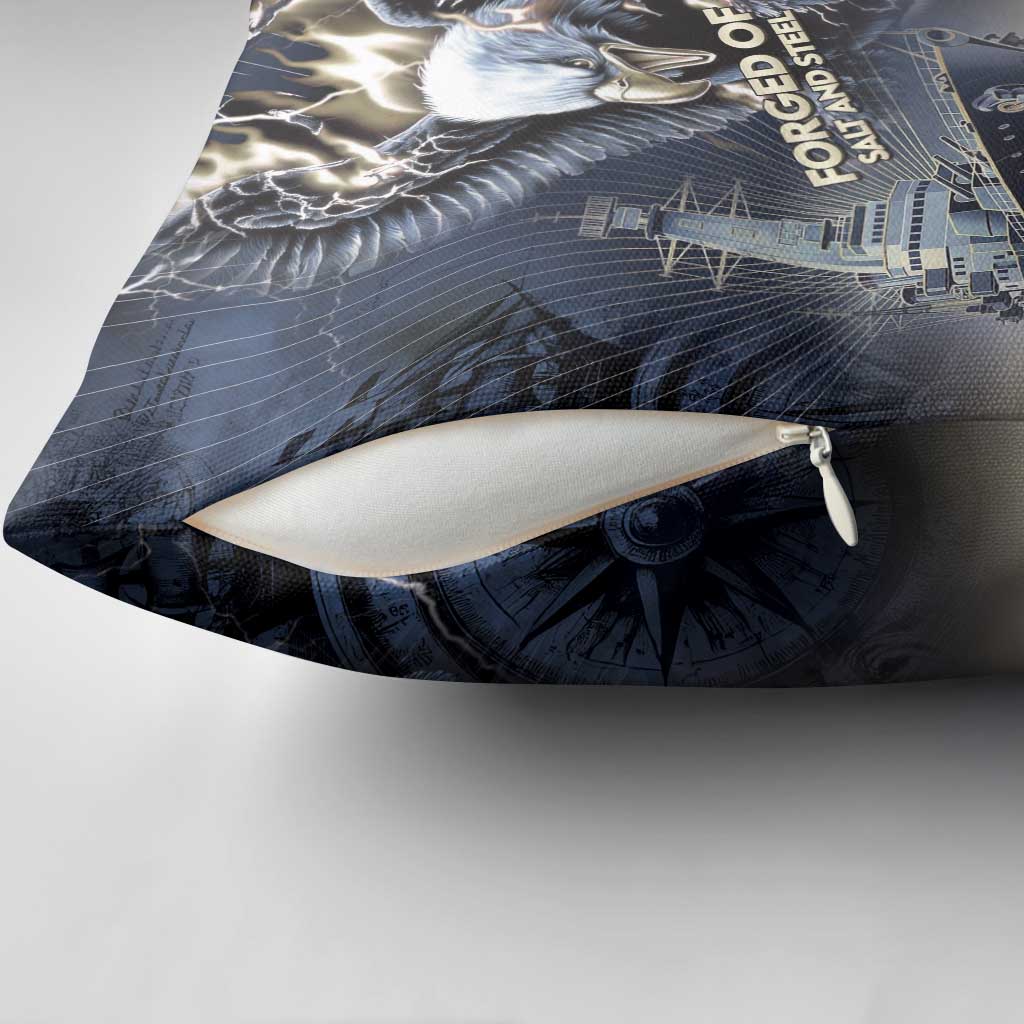Navy Veteran 250th Anniversary Pillow Cover Forged Of Salt And Steel - Wonder Print Shop