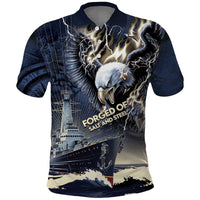 Navy Veteran 250th Anniversary Polo Shirt Forged Of Salt And Steel - Wonder Print Shop