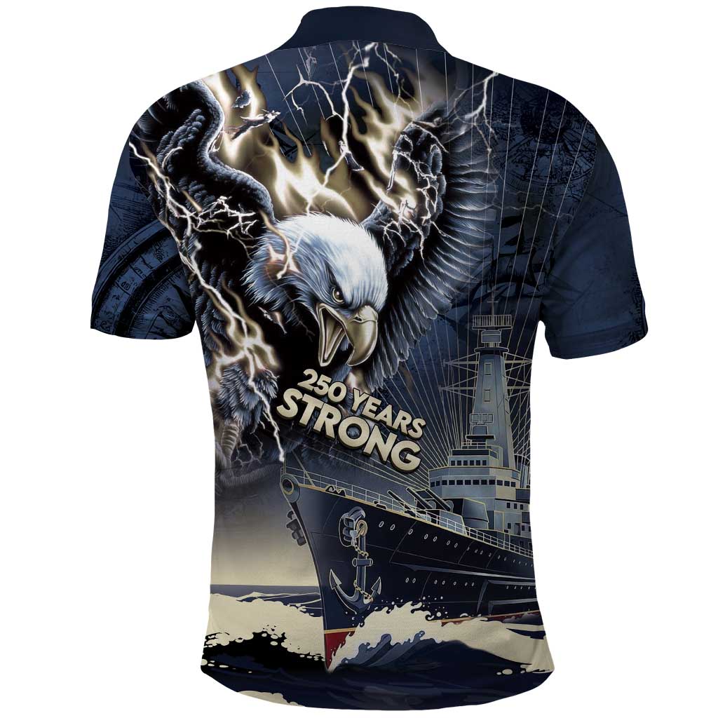 Navy Veteran 250th Anniversary Polo Shirt Forged Of Salt And Steel - Wonder Print Shop