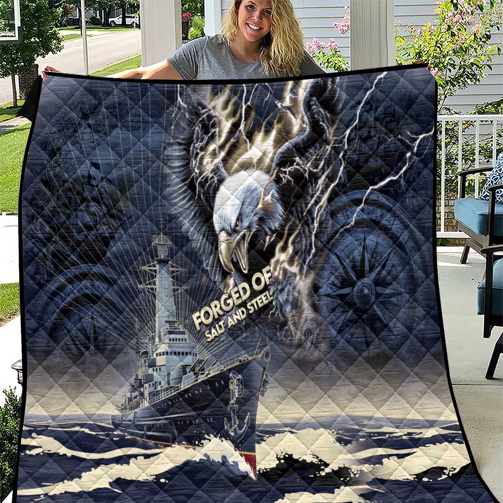 Navy Veteran 250th Anniversary Quilt Forged Of Salt And Steel - Wonder Print Shop