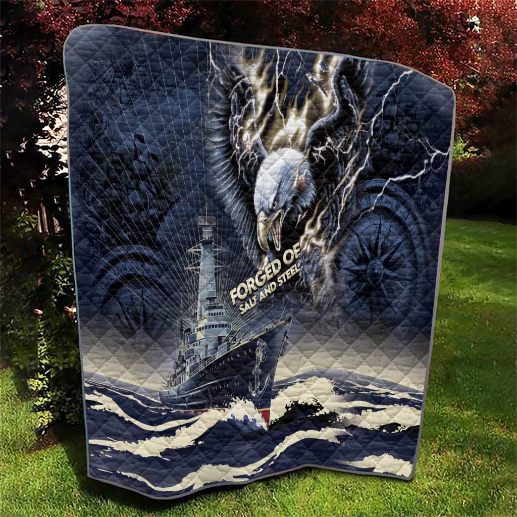 Navy Veteran 250th Anniversary Quilt Forged Of Salt And Steel - Wonder Print Shop