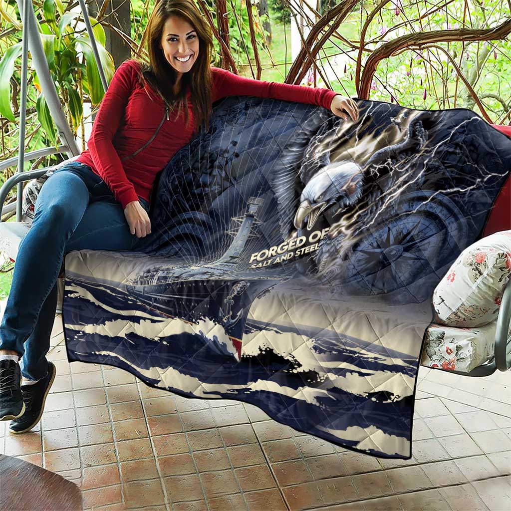 Navy Veteran 250th Anniversary Quilt Forged Of Salt And Steel - Wonder Print Shop