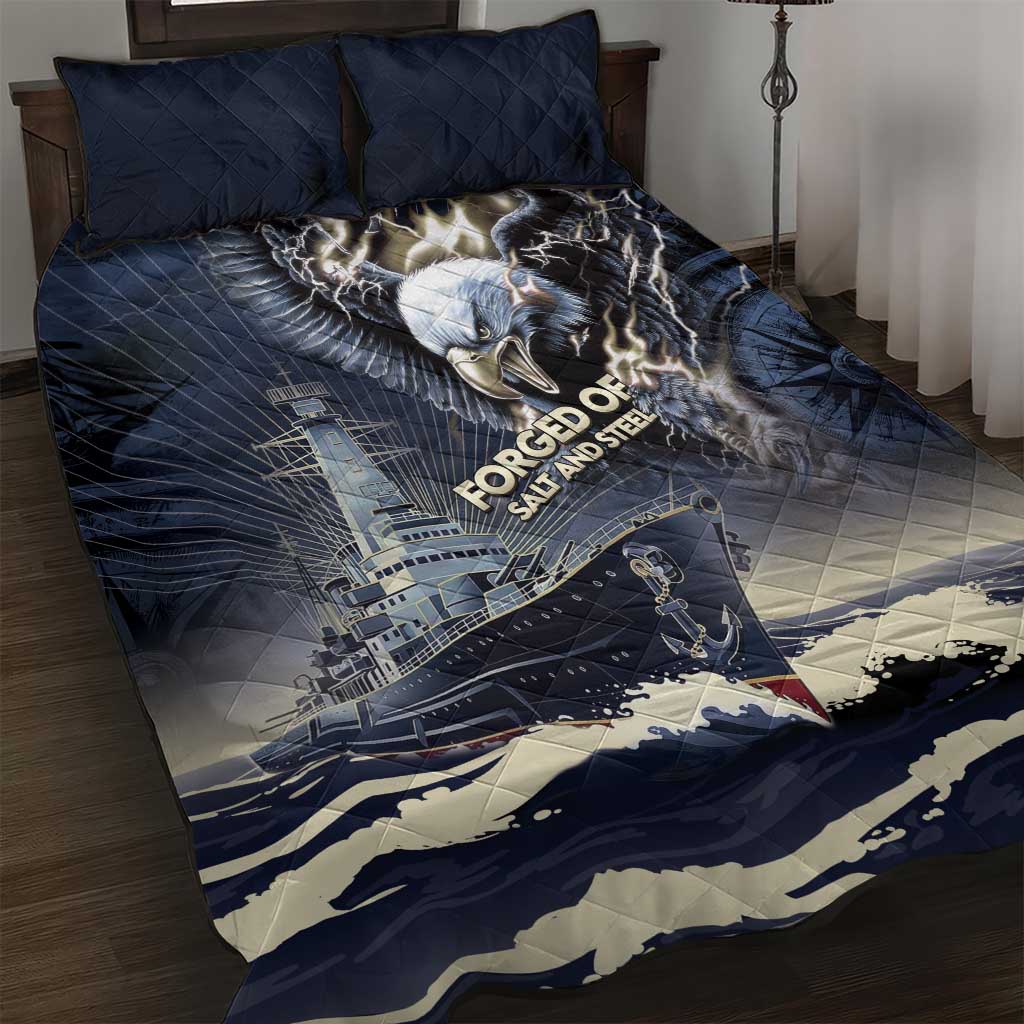 Navy Veteran 250th Anniversary Quilt Bed Set Forged Of Salt And Steel - Wonder Print Shop
