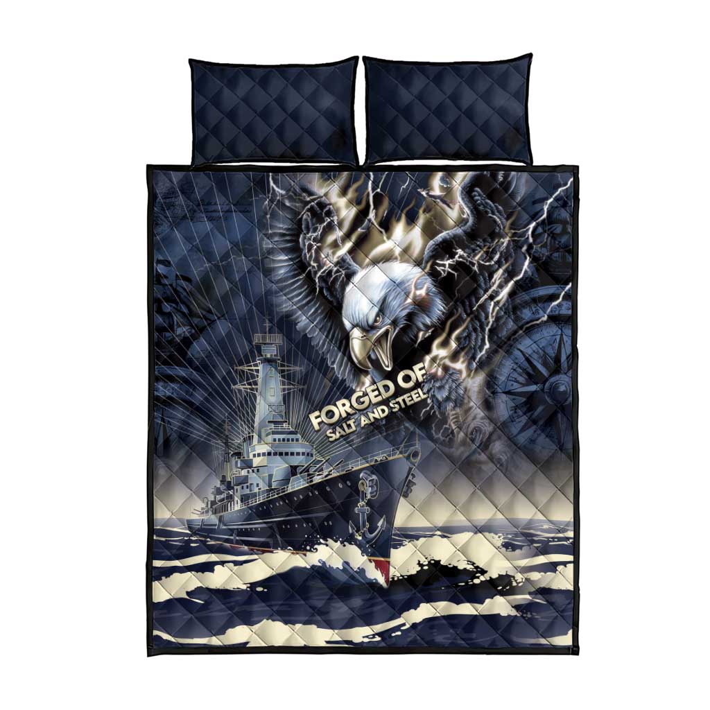 Navy Veteran 250th Anniversary Quilt Bed Set Forged Of Salt And Steel - Wonder Print Shop