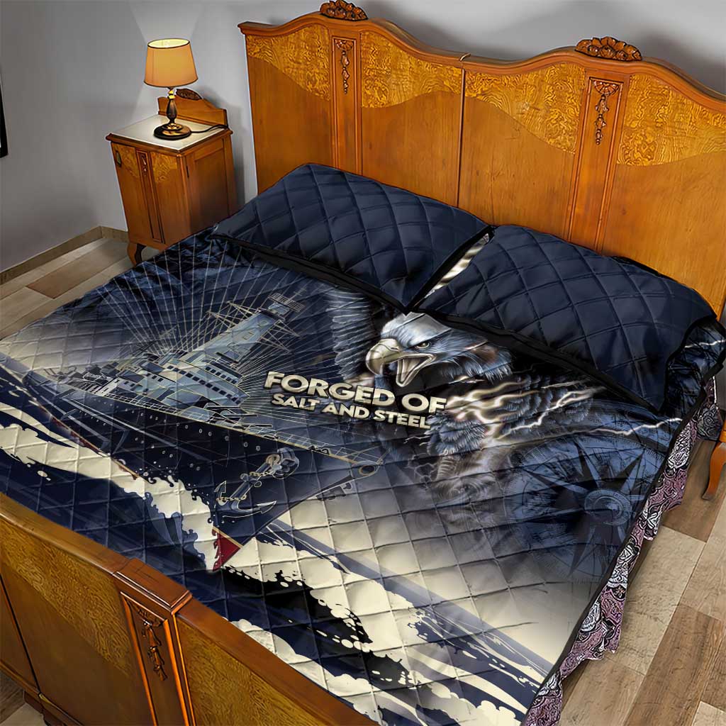 Navy Veteran 250th Anniversary Quilt Bed Set Forged Of Salt And Steel - Wonder Print Shop