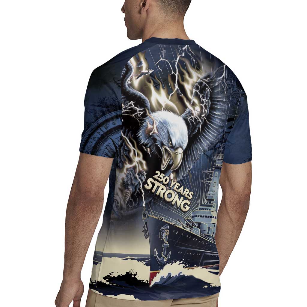 Navy Veteran 250th Anniversary Rugby Jersey Forged Of Salt And Steel - Wonder Print Shop