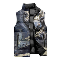 Navy Veteran 250th Anniversary Sleeveless Puffer Jacket Forged Of Salt And Steel - Wonder Print Shop