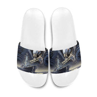 Navy Veteran 250th Anniversary Slide Sandals Forged Of Salt And Steel - Wonder Print Shop