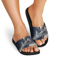 Navy Veteran 250th Anniversary Slide Sandals Forged Of Salt And Steel - Wonder Print Shop