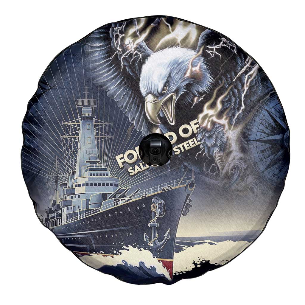 Navy Veteran 250th Anniversary Spare Tire Cover Forged Of Salt And Steel - Wonder Print Shop