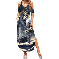 Navy Veteran 250th Anniversary Summer Maxi Dress Forged Of Salt And Steel - Wonder Print Shop