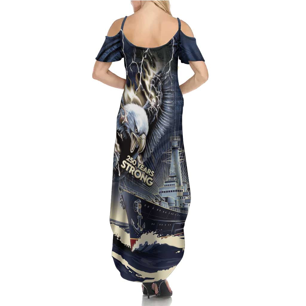 Navy Veteran 250th Anniversary Summer Maxi Dress Forged Of Salt And Steel - Wonder Print Shop