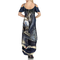 Navy Veteran 250th Anniversary Summer Maxi Dress Forged Of Salt And Steel - Wonder Print Shop