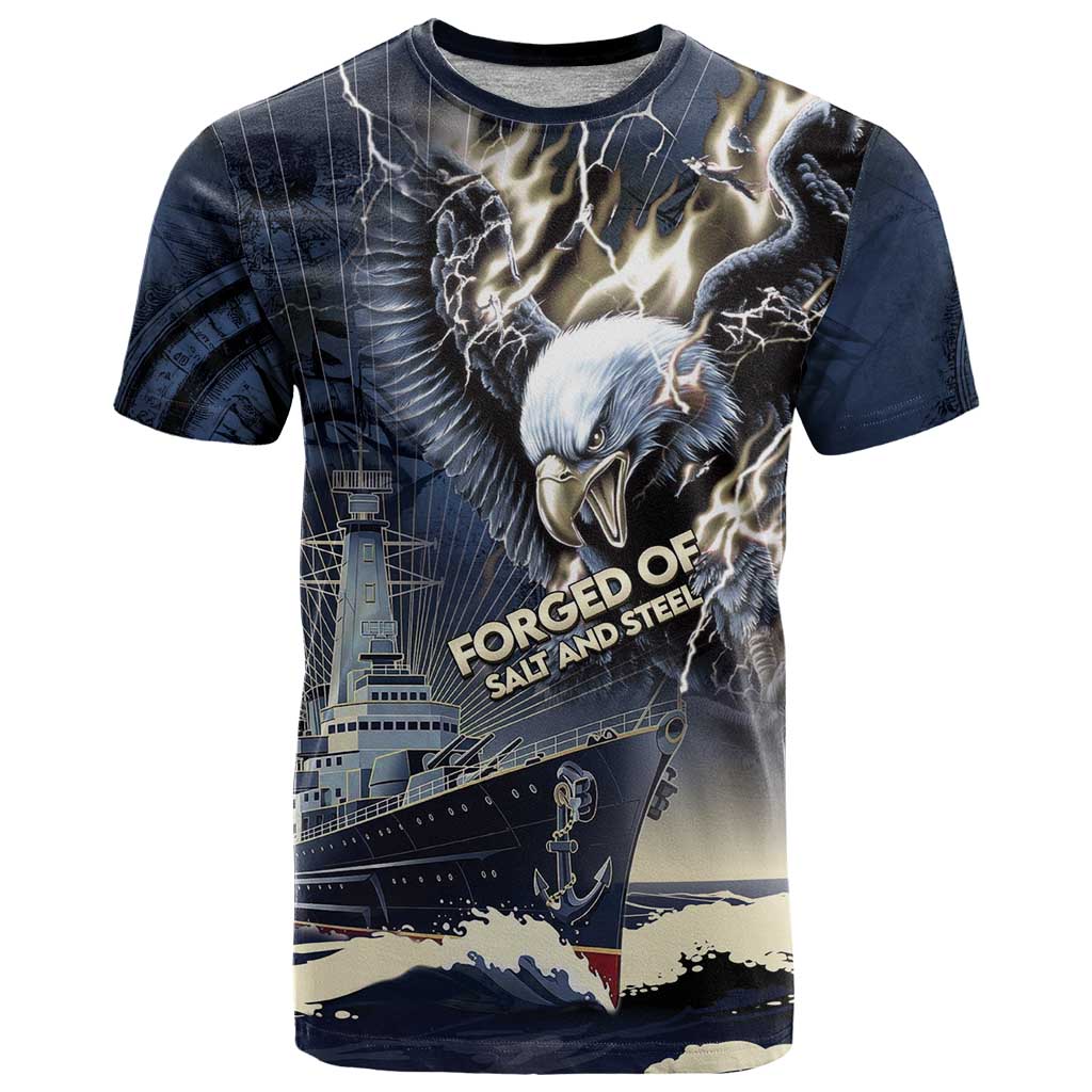 Navy Veteran 250th Anniversary T Shirt Forged Of Salt And Steel - Wonder Print Shop
