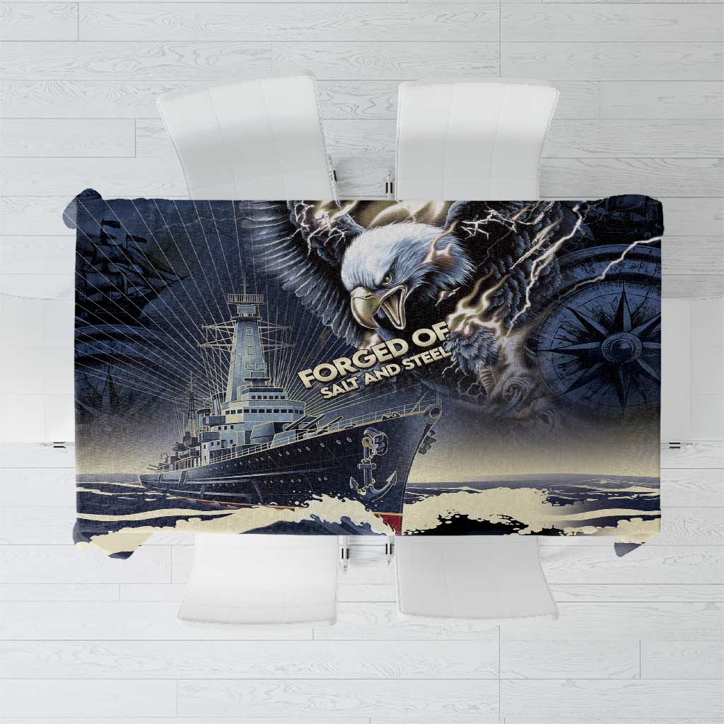 Navy Veteran 250th Anniversary Tablecloth Forged Of Salt And Steel - Wonder Print Shop