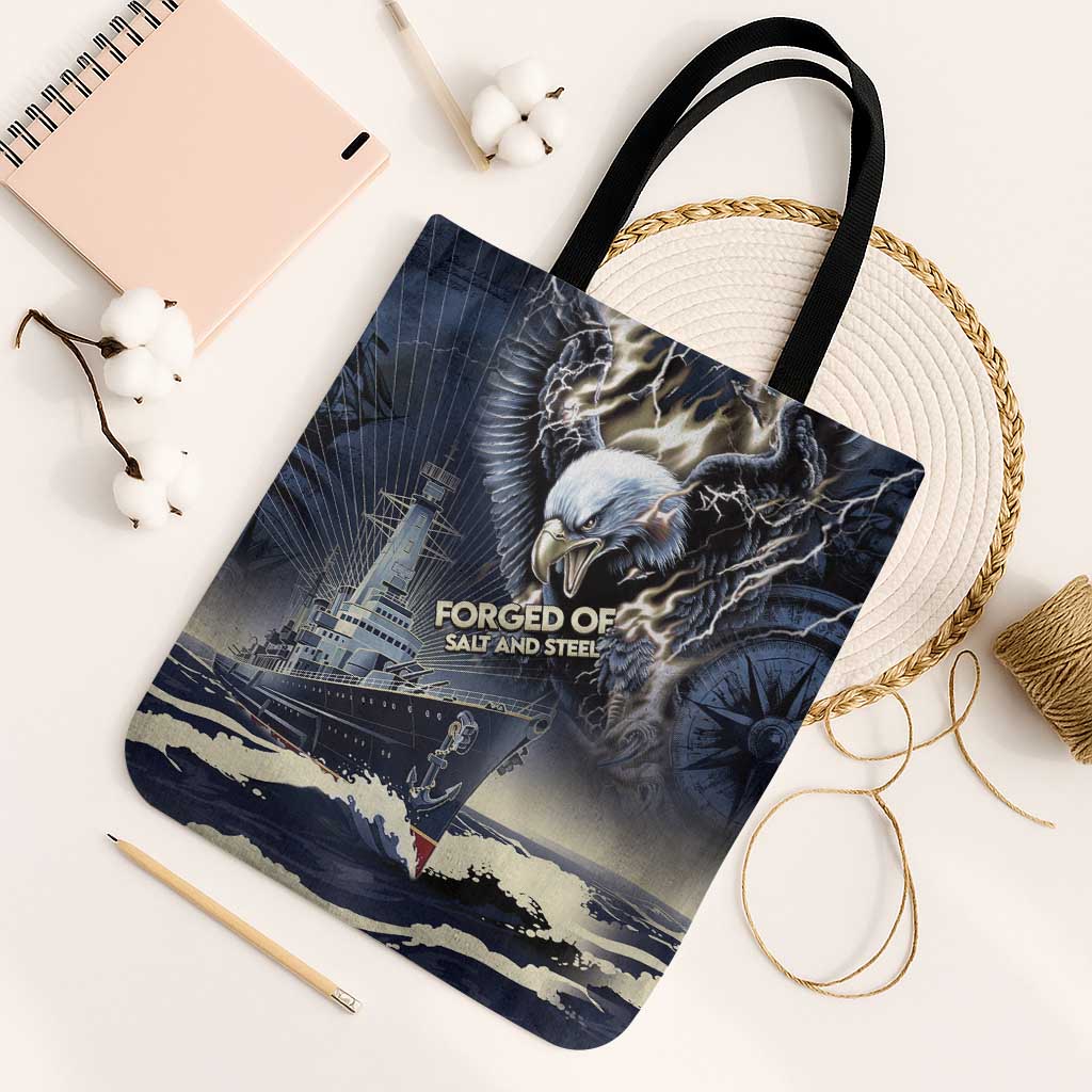 Navy Veteran 250th Anniversary Tote Bag Forged Of Salt And Steel - Wonder Print Shop