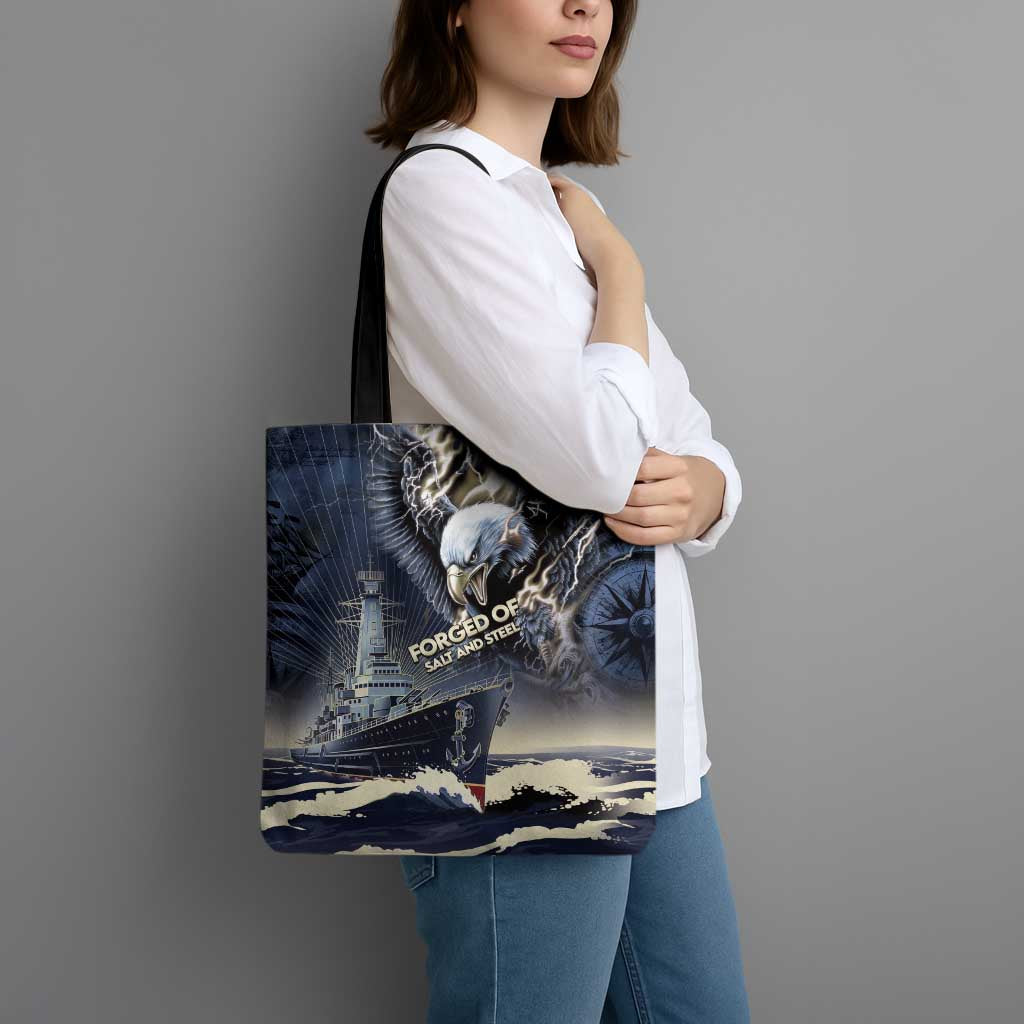 Navy Veteran 250th Anniversary Tote Bag Forged Of Salt And Steel - Wonder Print Shop