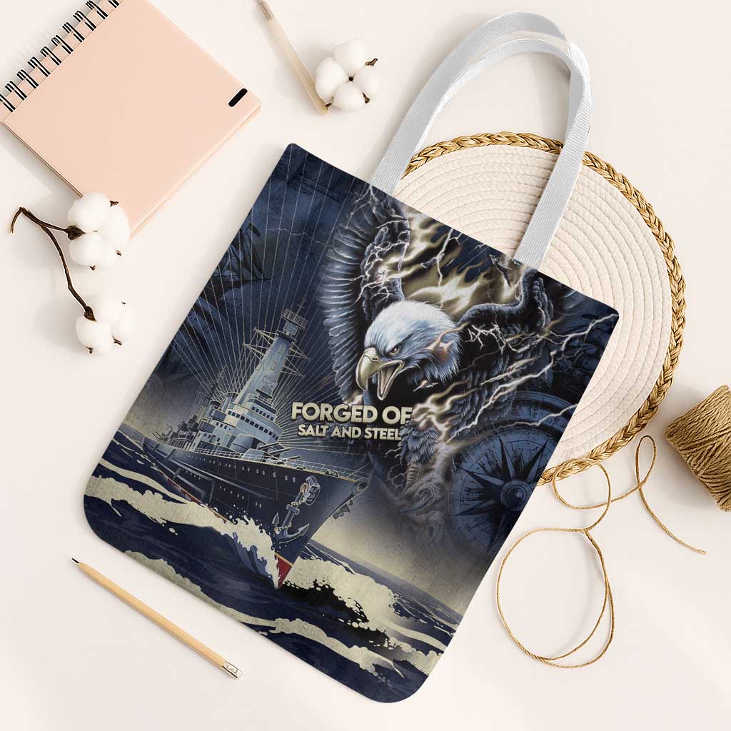 Navy Veteran 250th Anniversary Tote Bag Forged Of Salt And Steel - Wonder Print Shop