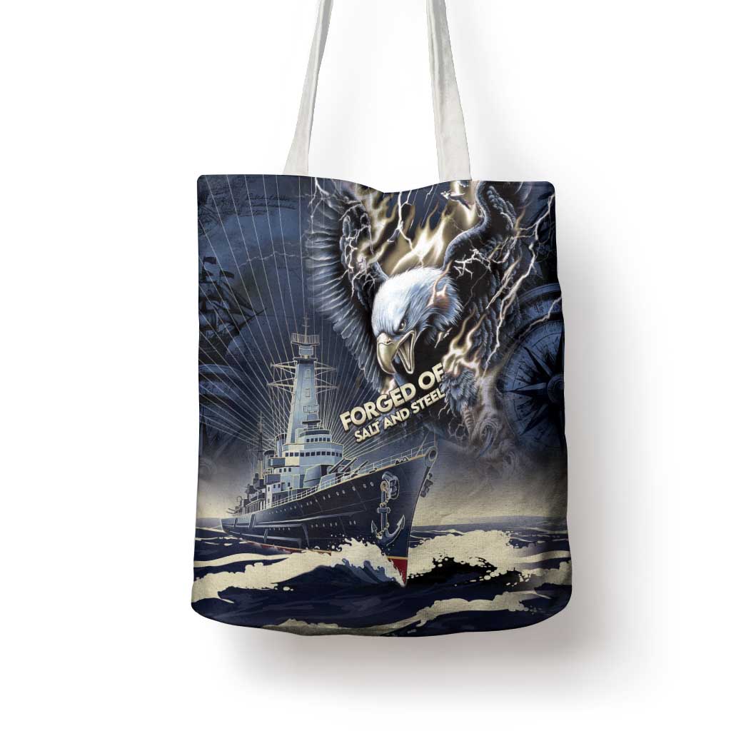 Navy Veteran 250th Anniversary Tote Bag Forged Of Salt And Steel - Wonder Print Shop