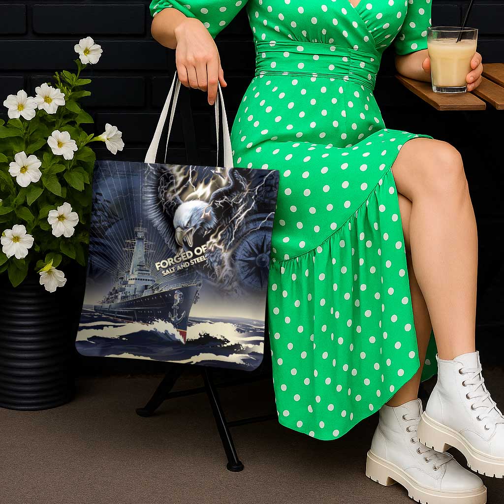 Navy Veteran 250th Anniversary Tote Bag Forged Of Salt And Steel - Wonder Print Shop