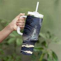 Navy Veteran 250th Anniversary Tumbler With Handle Forged Of Salt And Steel - Wonder Print Shop