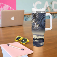 Navy Veteran 250th Anniversary Tumbler With Handle Forged Of Salt And Steel - Wonder Print Shop
