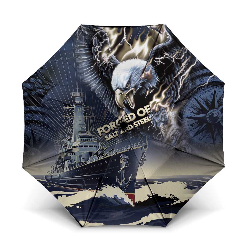 Navy Veteran 250th Anniversary Umbrella Forged Of Salt And Steel - Wonder Print Shop